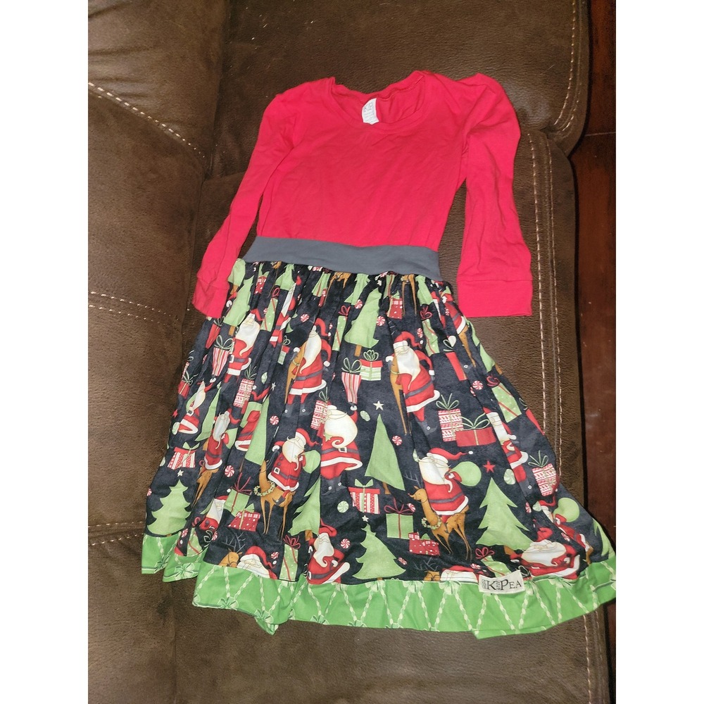 Kpea‎ Christmas holiday reindeer santa dress size 10